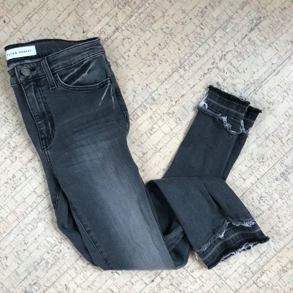 Flying Monkey Black Jeans Frayed Fun Hems 26